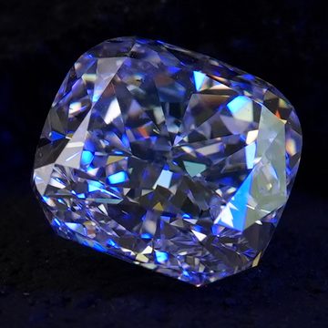 Fotografie eines Diamanten, Kissenschliff (Beispielaufnahme)